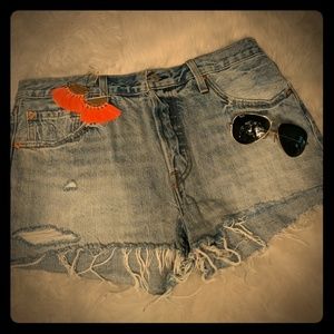 Levi's 501 Distressed Denim Shorts